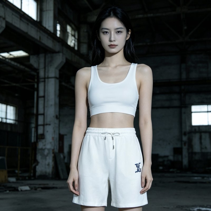 White Embroidered Logo Shorts view