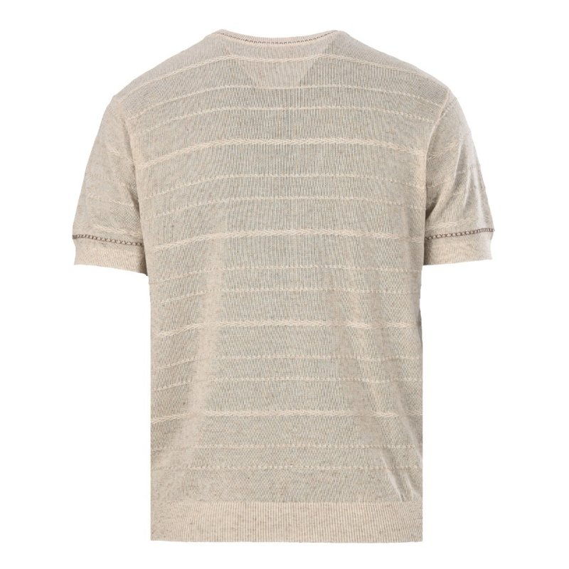 Cream Knit Short-Sleeve Crewneck T-Shirt view