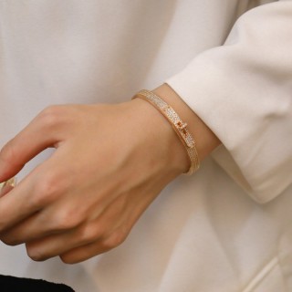 Gucci GG Marmont Gold-Tone Textured Bangle Bracelet view 2