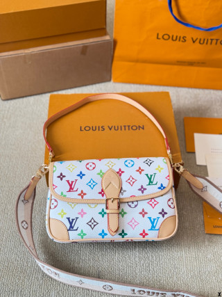 Louis Vuitton Diane Multicolor Monogram Shoulder Bag White view 2