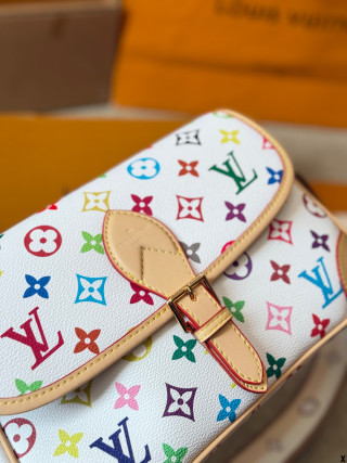 Louis Vuitton Diane Multicolor Monogram Shoulder Bag White view 3