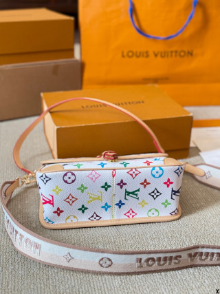 Louis Vuitton Diane Multicolor Monogram Shoulder Bag White view 4