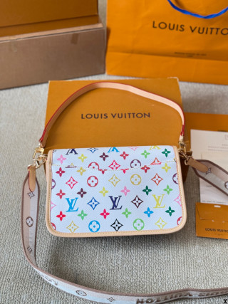 Louis Vuitton Diane Multicolor Monogram Shoulder Bag White view 5