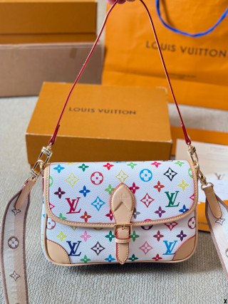 Louis Vuitton Diane Multicolor Monogram Shoulder Bag White view 6