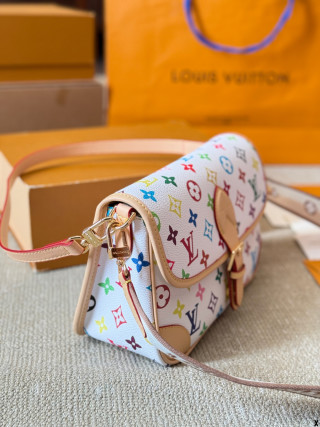 Louis Vuitton Diane Multicolor Monogram Shoulder Bag White view 7