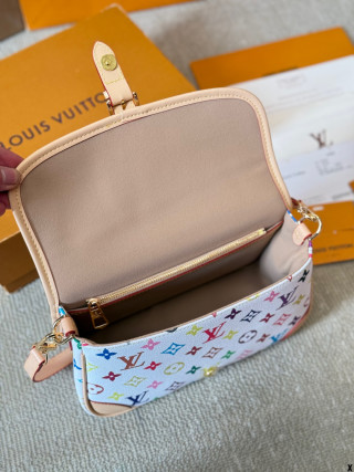 Louis Vuitton Diane Multicolor Monogram Shoulder Bag White view 8