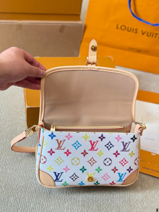 Louis Vuitton Diane Multicolor Monogram Shoulder Bag White view 9