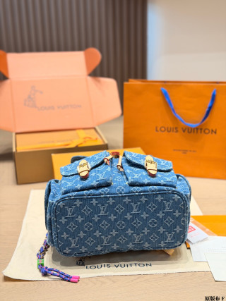 Louis Vuitton Monogram Denim Backpack Blue view 7