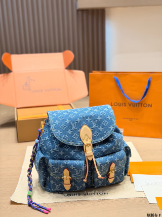 Louis Vuitton Monogram Denim Backpack Blue view 8