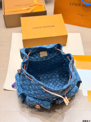 Louis Vuitton Monogram Denim Backpack Blue view 9