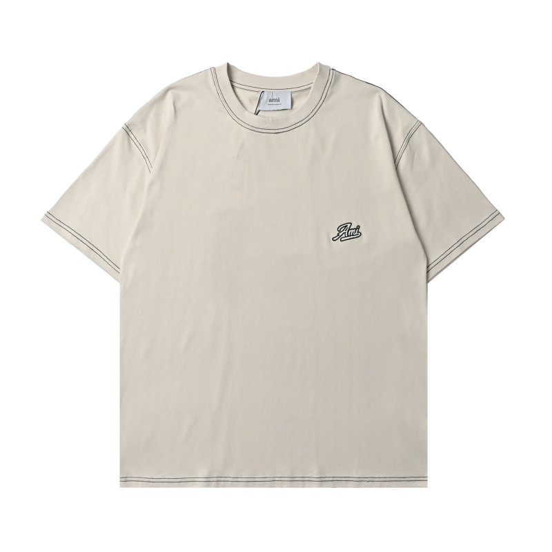 Cream Short Sleeve T-Shirt with Embroidered Logo view