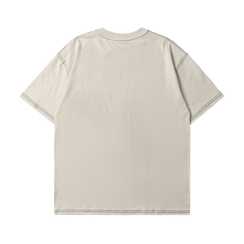 Cream Short Sleeve T-Shirt with Embroidered Logo view