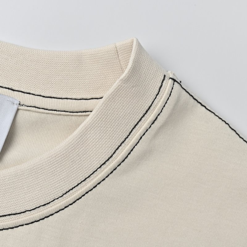Cream Short Sleeve T-Shirt with Embroidered Logo view