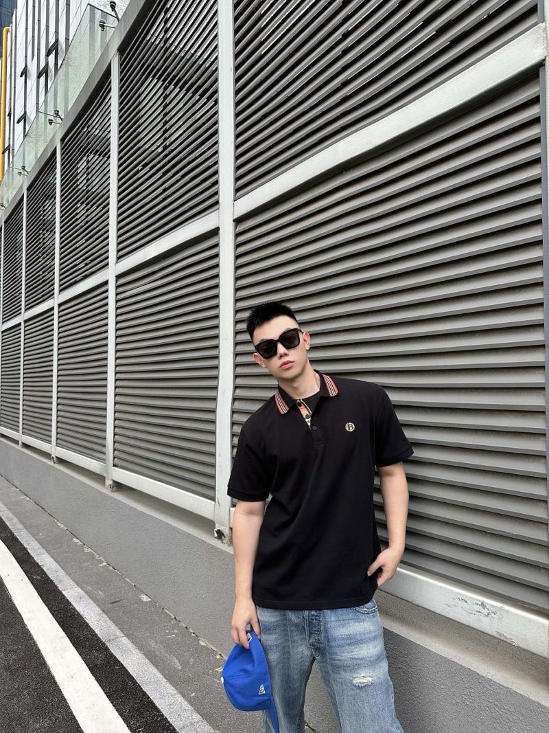 Moncler Black Polo Shirt with Red Collar Trim view