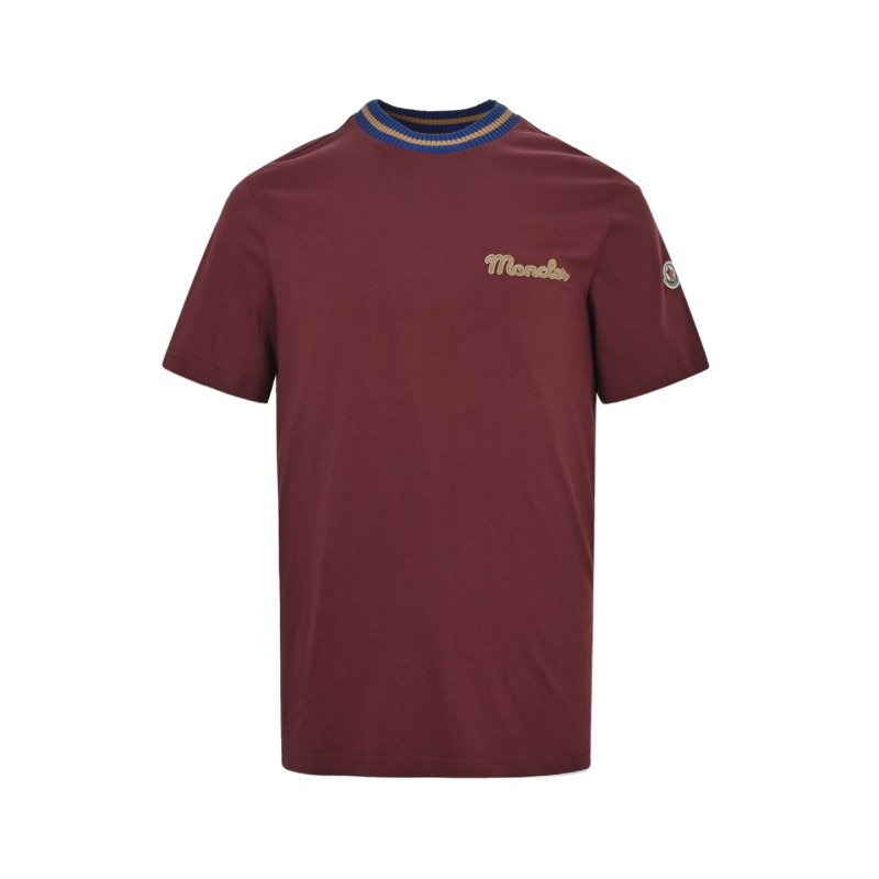 Maroon Embroidered Logo Short Sleeve T-Shirt view