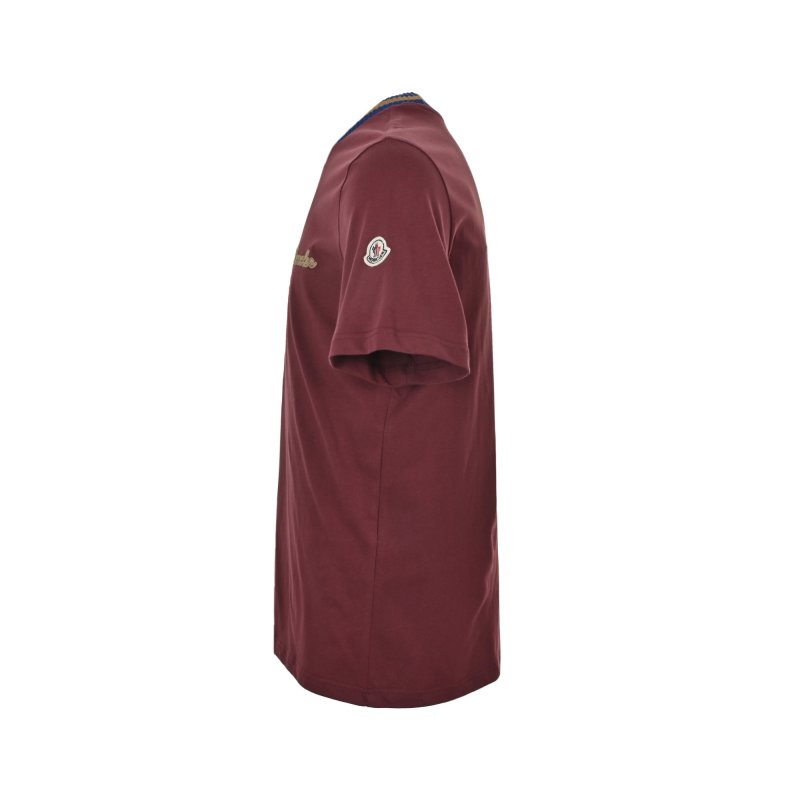 Maroon Embroidered Logo Short Sleeve T-Shirt view