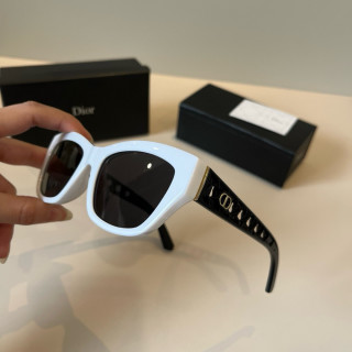 Dior White & Black Oval Sunglasses