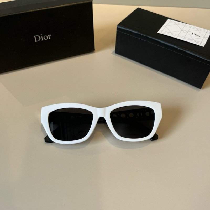 Dior White & Black Oval Sunglasses view