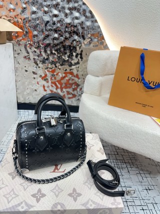Louis Vuitton Speedy Pillow Monogram Studded Black Handbag view 7