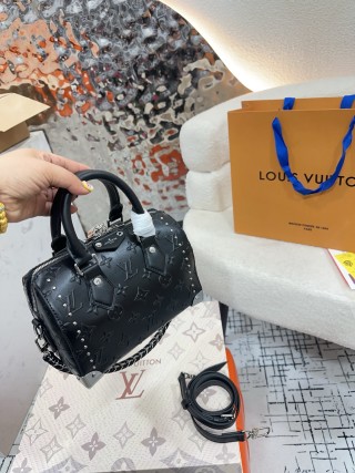 Louis Vuitton Speedy Pillow Monogram Studded Black Handbag view 8