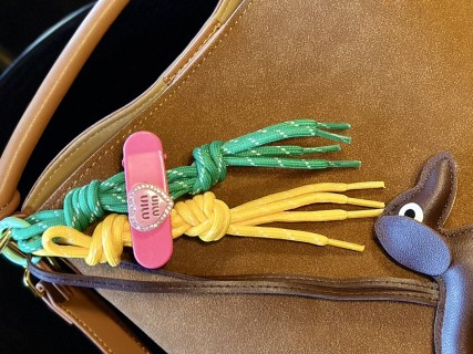 Loewe Luna Tan Suede Underarm Bag with Charm view 7