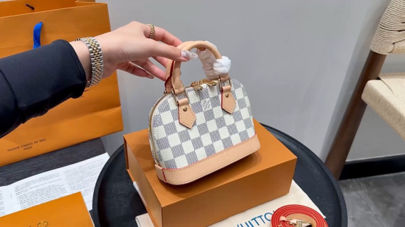Louis Vuitton Damier Azur Alma BB Handbag Cream
