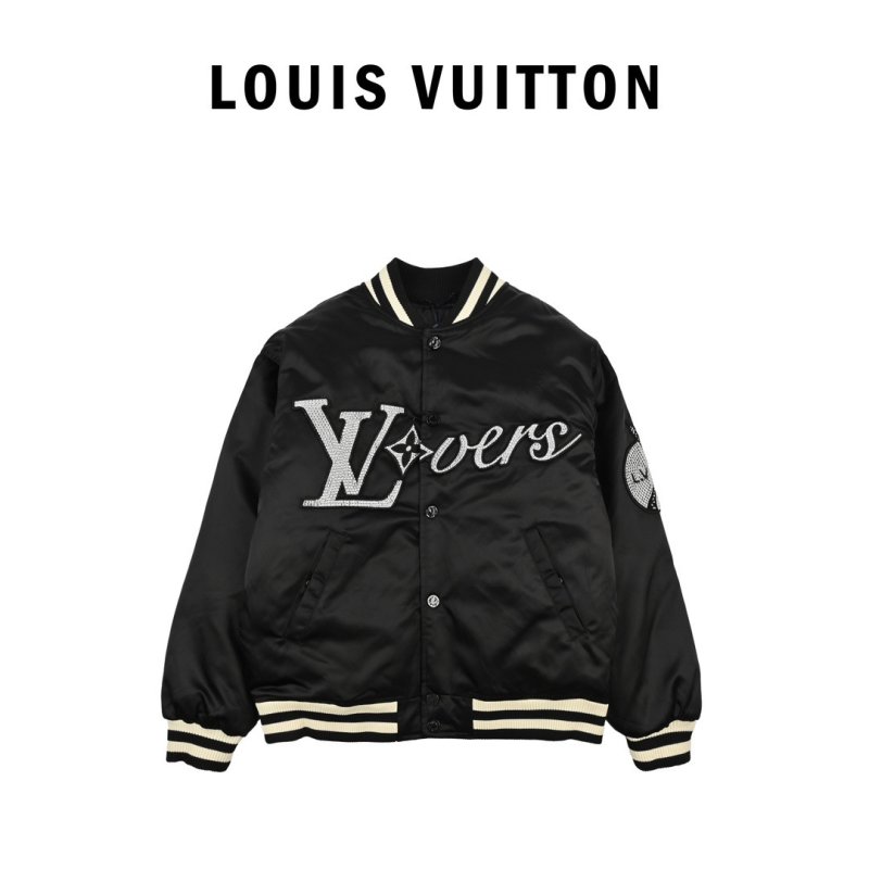 Louis Vuitton Black Embroidered Bomber Jacket view