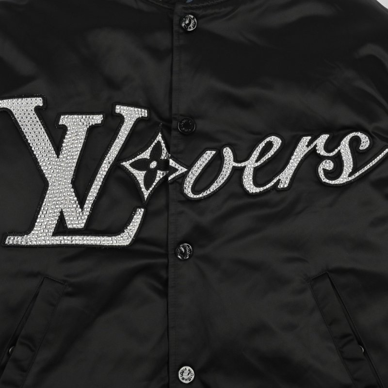 Louis Vuitton Black Embroidered Bomber Jacket view