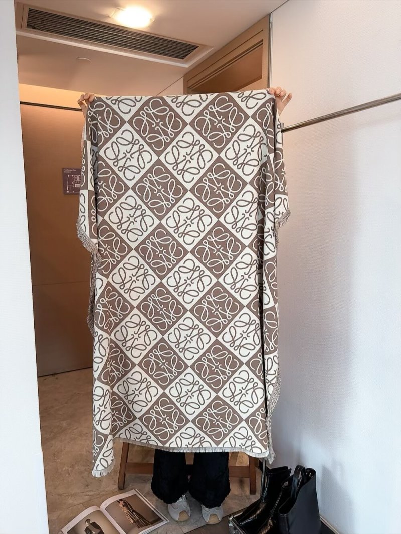 Loewe Anagram Reversible Cashmere Scarf Beige/Cream view