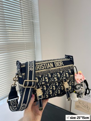 Dior Camp Messenger Bag Navy Monogram view 3