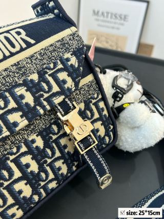 Dior Camp Messenger Bag Navy Monogram view 4