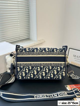 Dior Camp Messenger Bag Navy Monogram view 5
