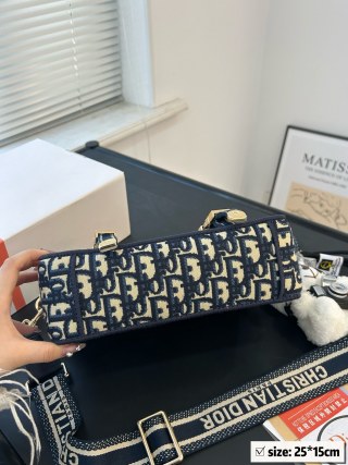 Dior Camp Messenger Bag Navy Monogram view 7