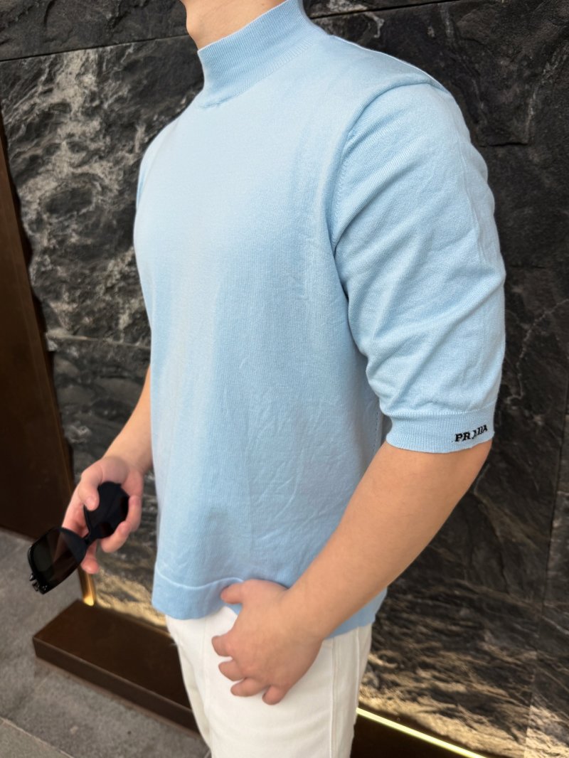 Prada Light Blue Short Sleeve T-Shirt