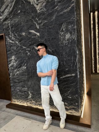 Prada Light Blue Short Sleeve T-Shirt view 2