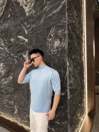 Prada Light Blue Short Sleeve T-Shirt view 5