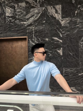 Prada Light Blue Short Sleeve T-Shirt view 7