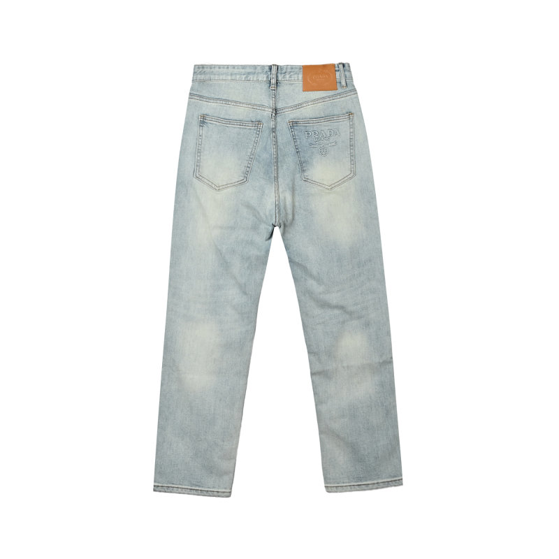 Premium Light Wash Straight-Leg Jeans view
