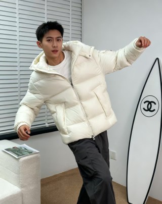 Chanel Cream Puffer Down Jacket