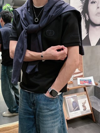 Dior Black Logo Short Sleeve T-Shirt view 3