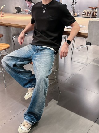 Dior Black Logo Short Sleeve T-Shirt view 7