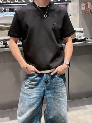 Dior Black Logo Short Sleeve T-Shirt view 8
