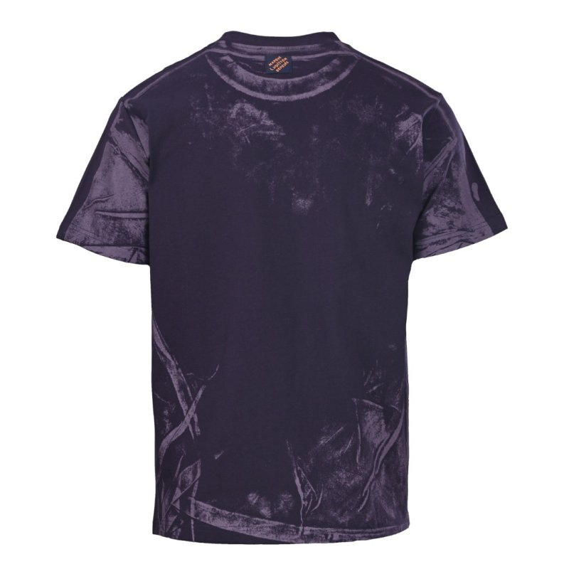 Oversized Graphic Print Velvet T-Shirt – Brown view