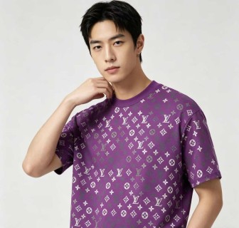Louis Vuitton Monogram Purple Short Sleeve T-Shirt view 2
