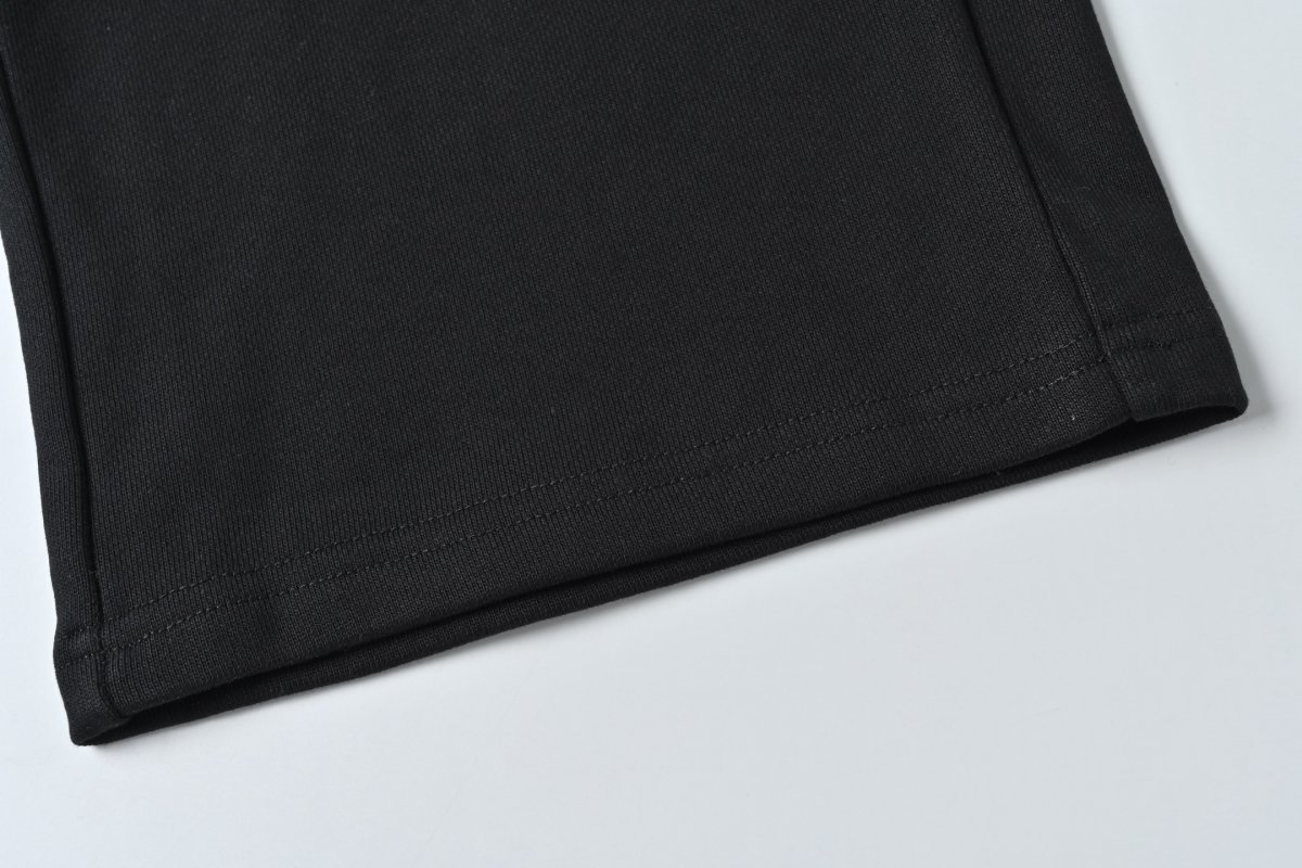 Black Relaxed Fit Casual Pants with Geometric Embroidery view
