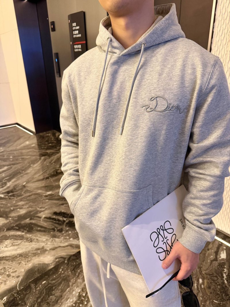 Dior Grey Logo Hoodie