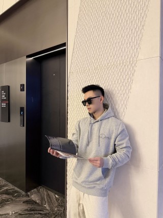 Dior Grey Logo Hoodie view 5