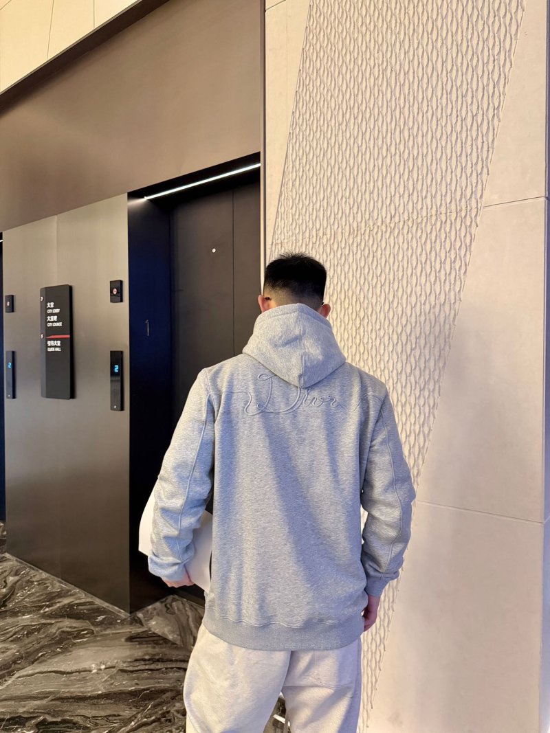 Dior Grey Logo Hoodie view