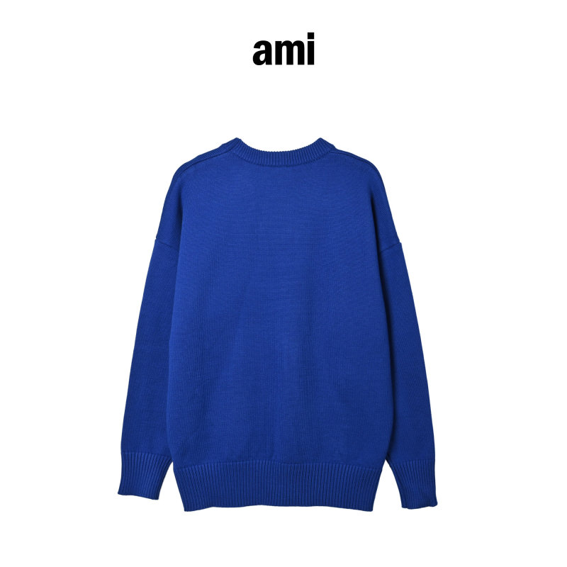 Ami Paris Royal Blue Heart Logo Knit Sweater view