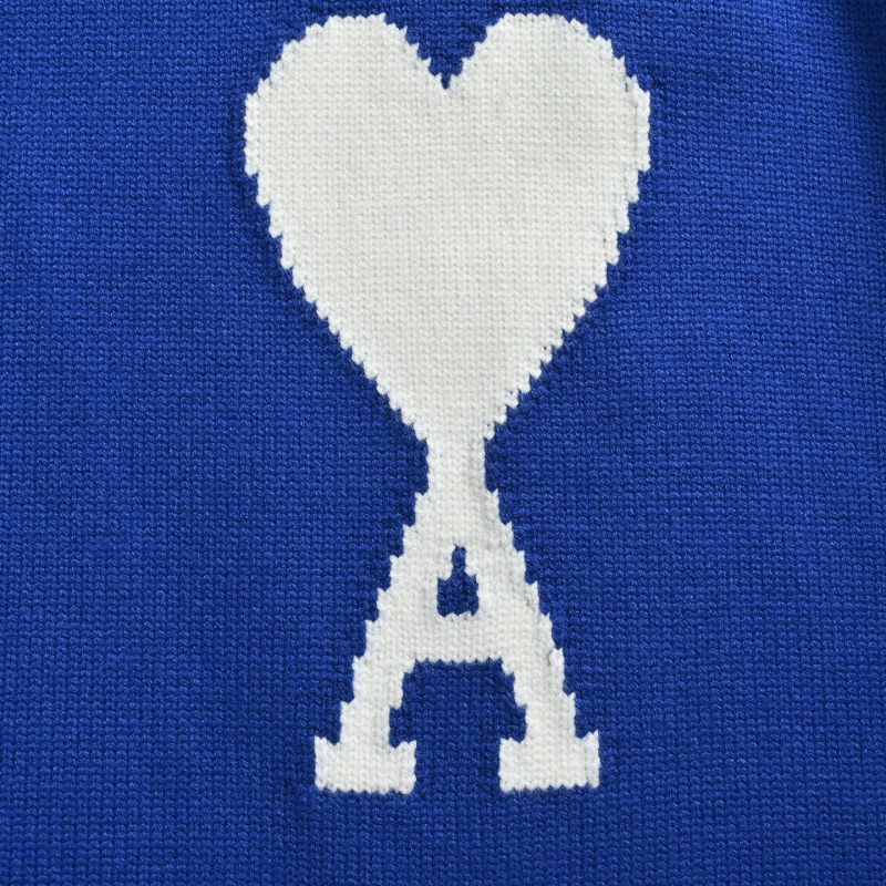 Ami Paris Royal Blue Heart Logo Knit Sweater view
